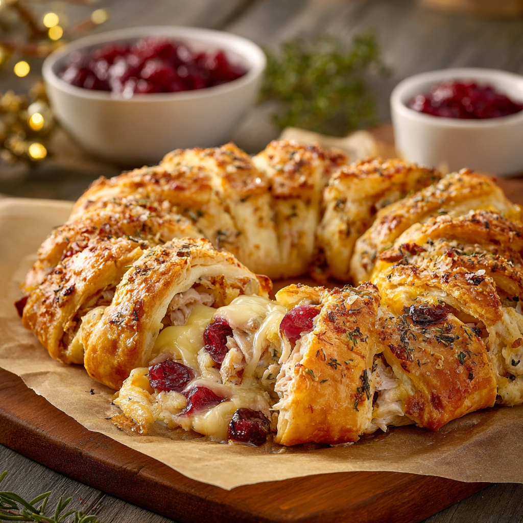 Savory Turkey & Cranberry Crescent Ring