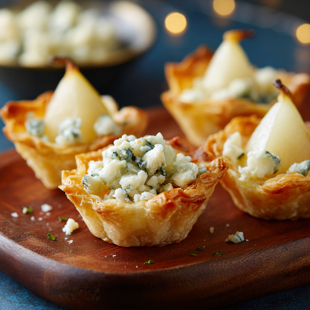 Blue Cheese and Pear Tartlets