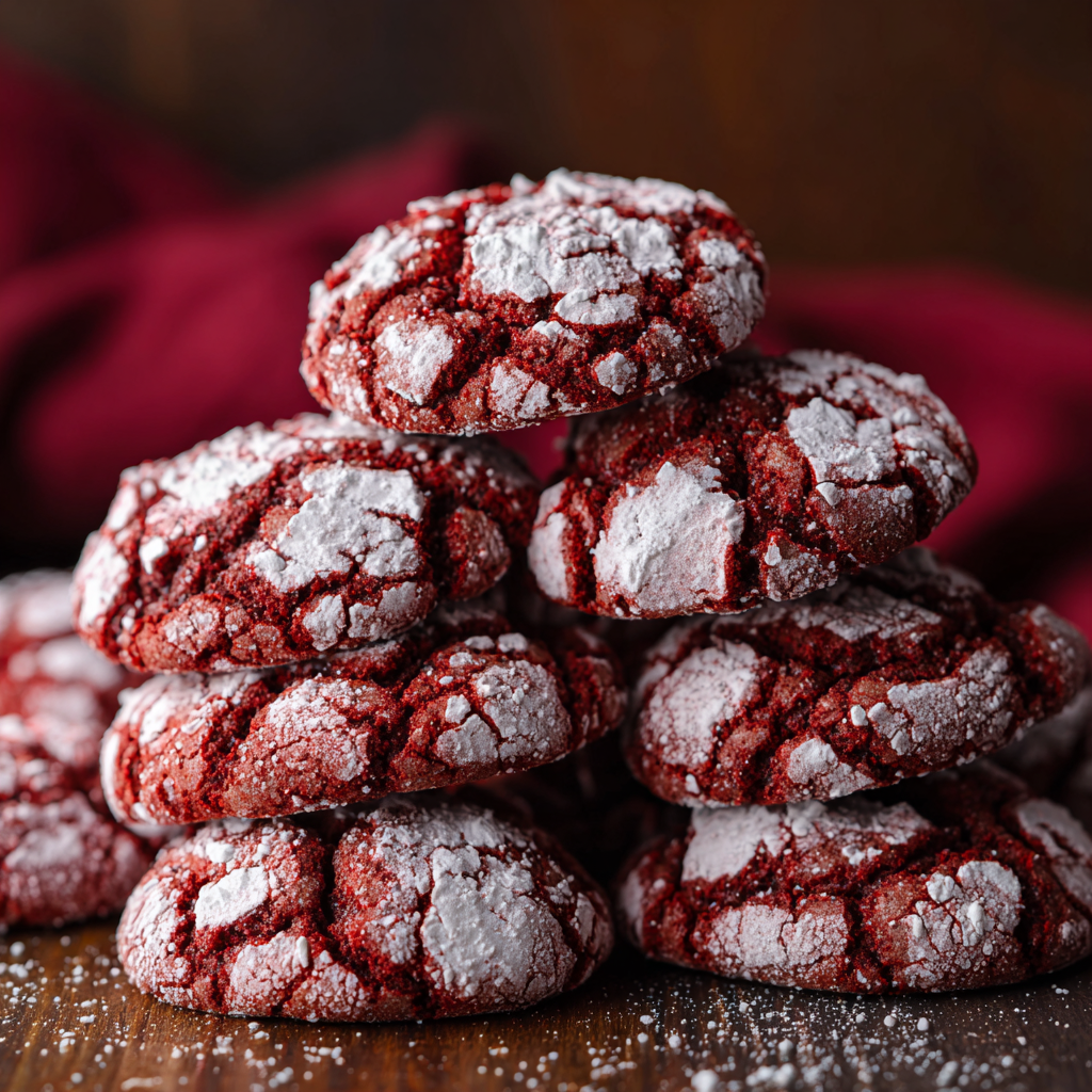 RED VELVET CRINKLE COOKIES