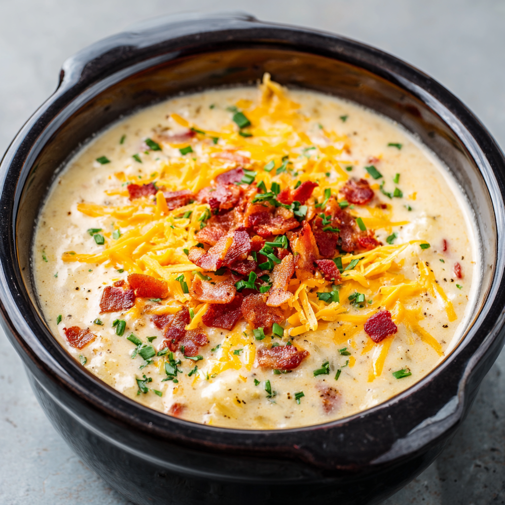 Crockpot Cheesy Bacon Potato Soup