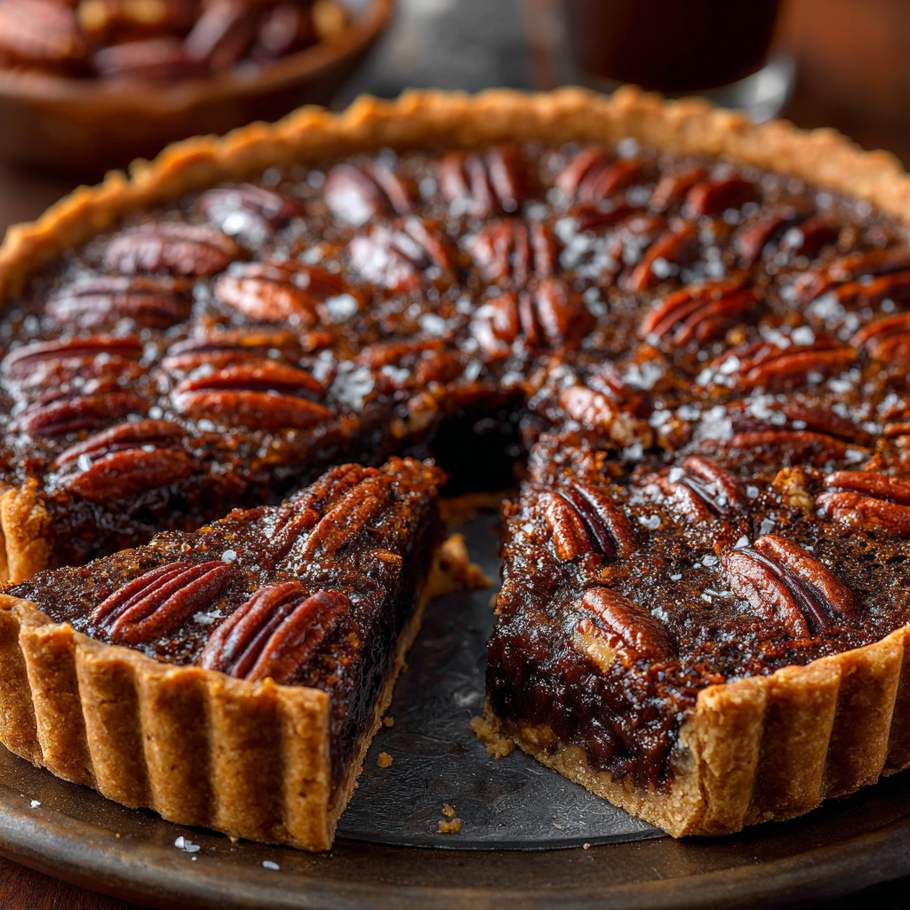Chocolate Bourbon Pecan Tart