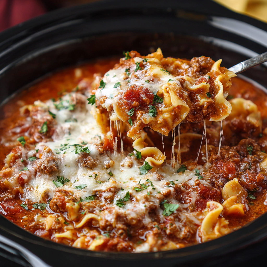 Delicious Crock Pot Lasagna Soup