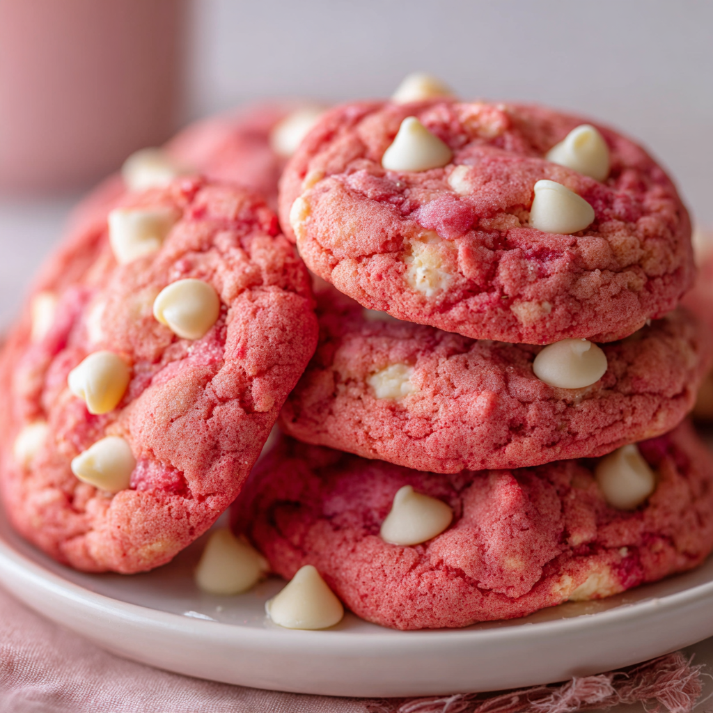 Strawberry Pudding Cookies