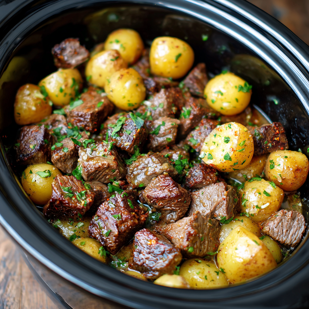 High-Protein Slow Cooker Garlic Butter Beef Bites