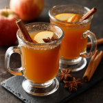 Hot Apple Cider with Cinnamon Sticks