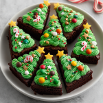 Christmas Tree Brownie Bites