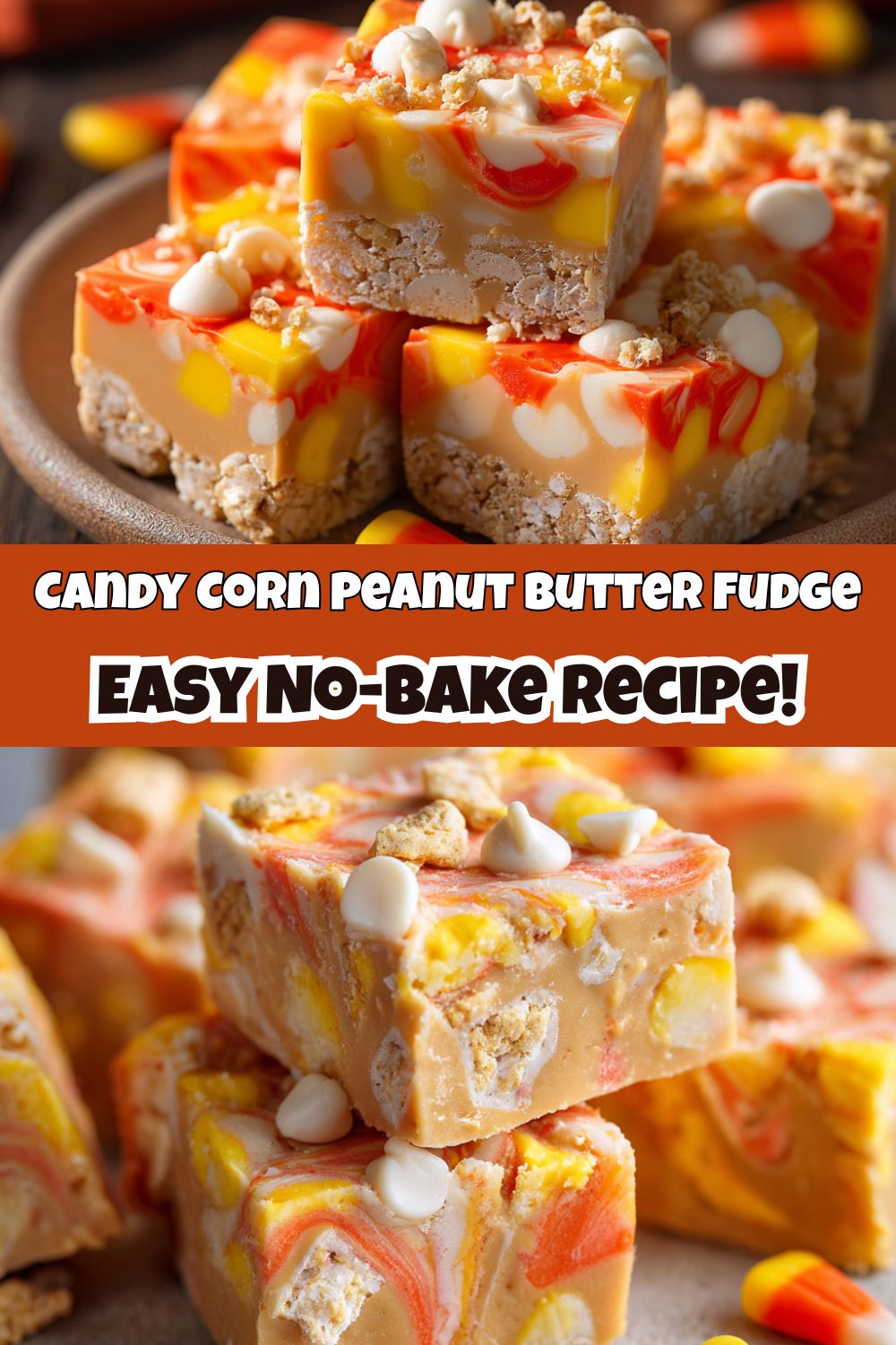 Candy Corn Peanut Butter Fudge