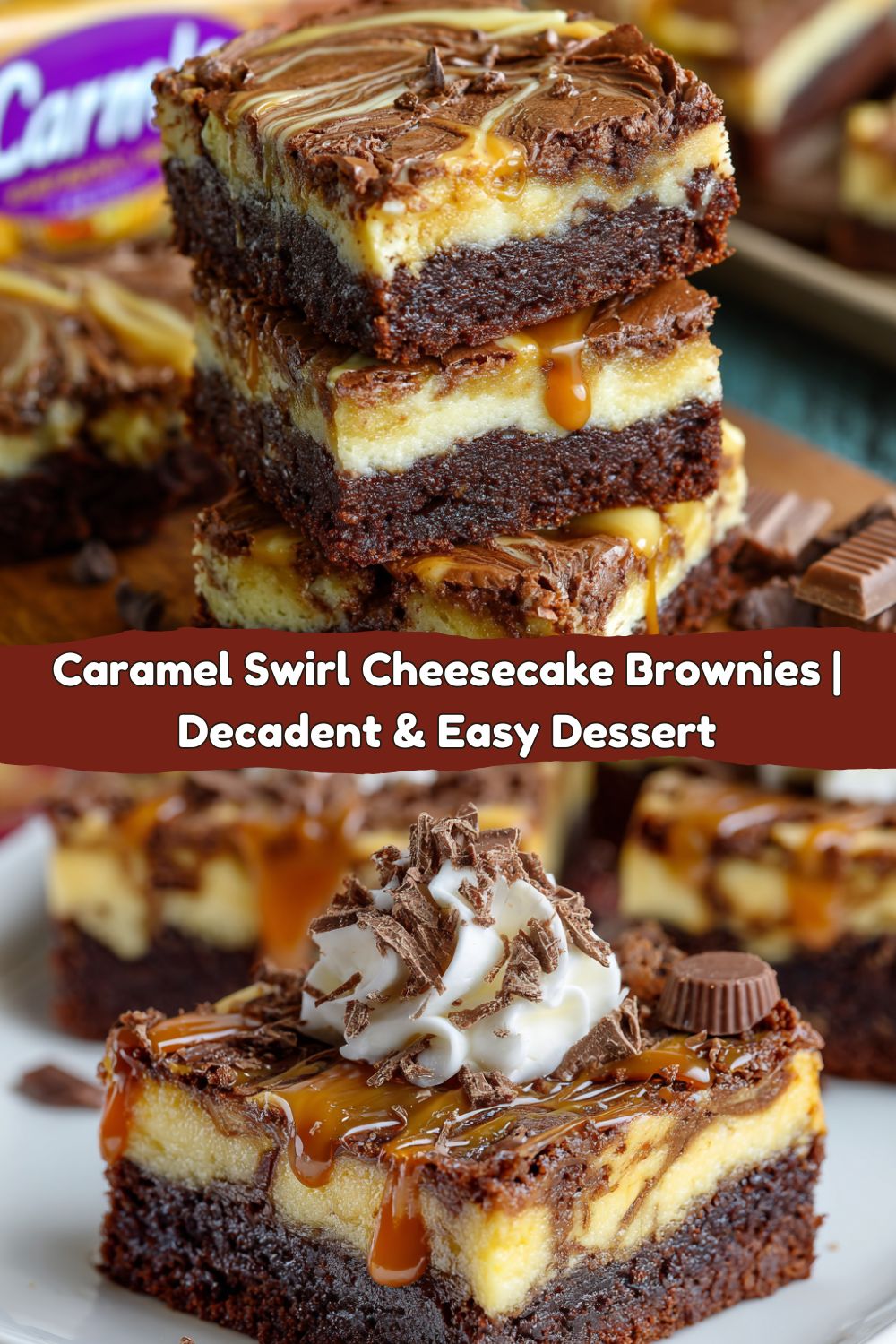 Caramel Swirl Cheesecake Brownies (Decadent, Dreamy & Crowd-Pleasing)