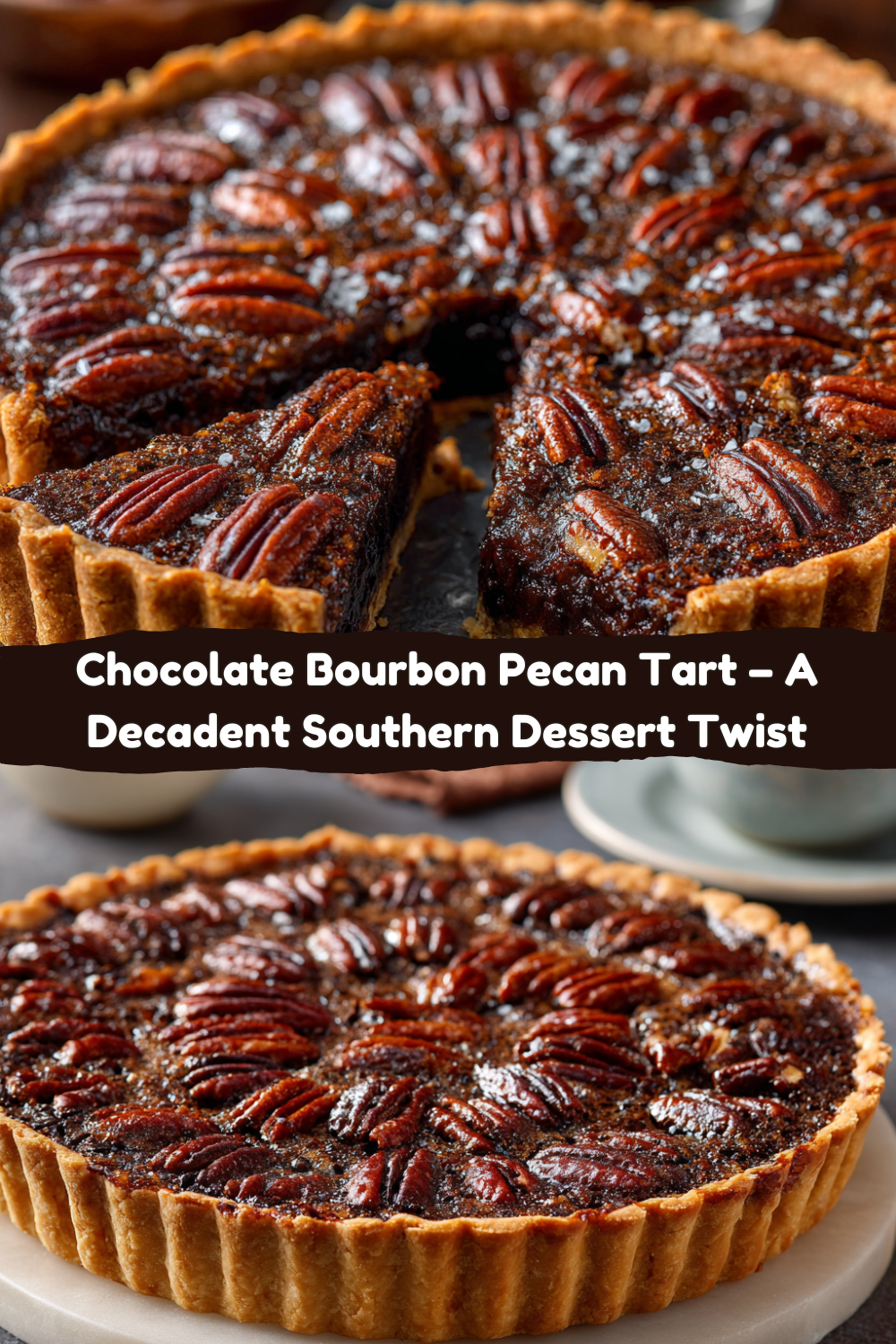 Chocolate Bourbon Pecan Tart