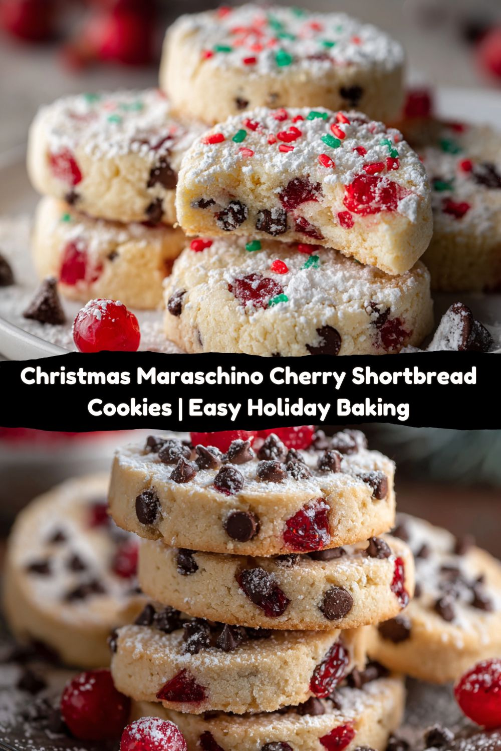 CHRISTMAS MARASCHINO CHERRY SHORTBREAD COOKIES