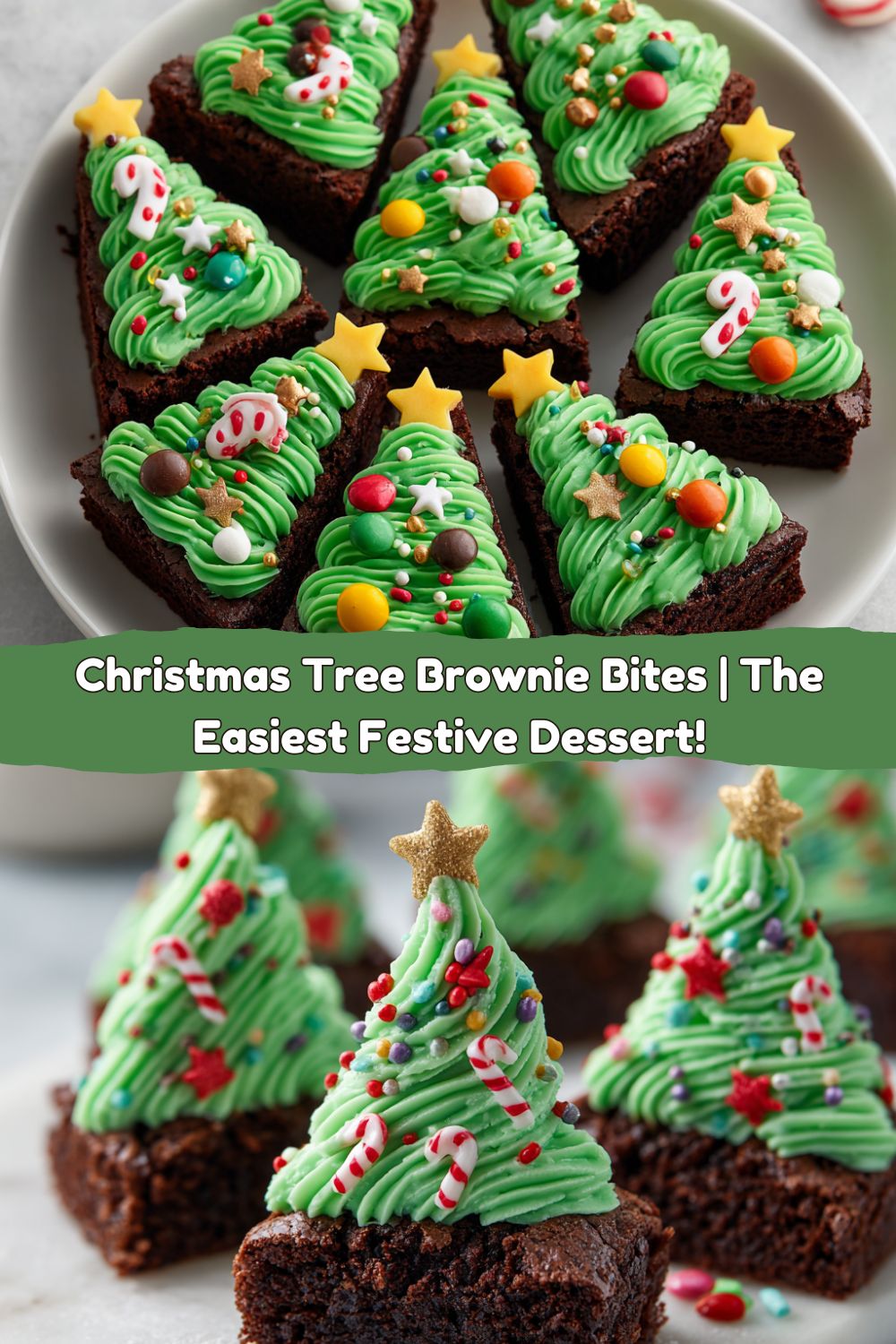 Christmas Tree Brownie Bites