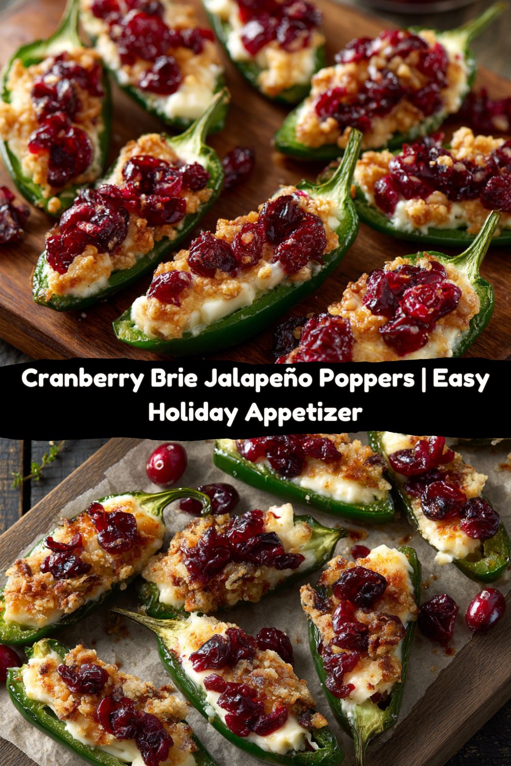 Cranberry Brie Jalapeño Poppers