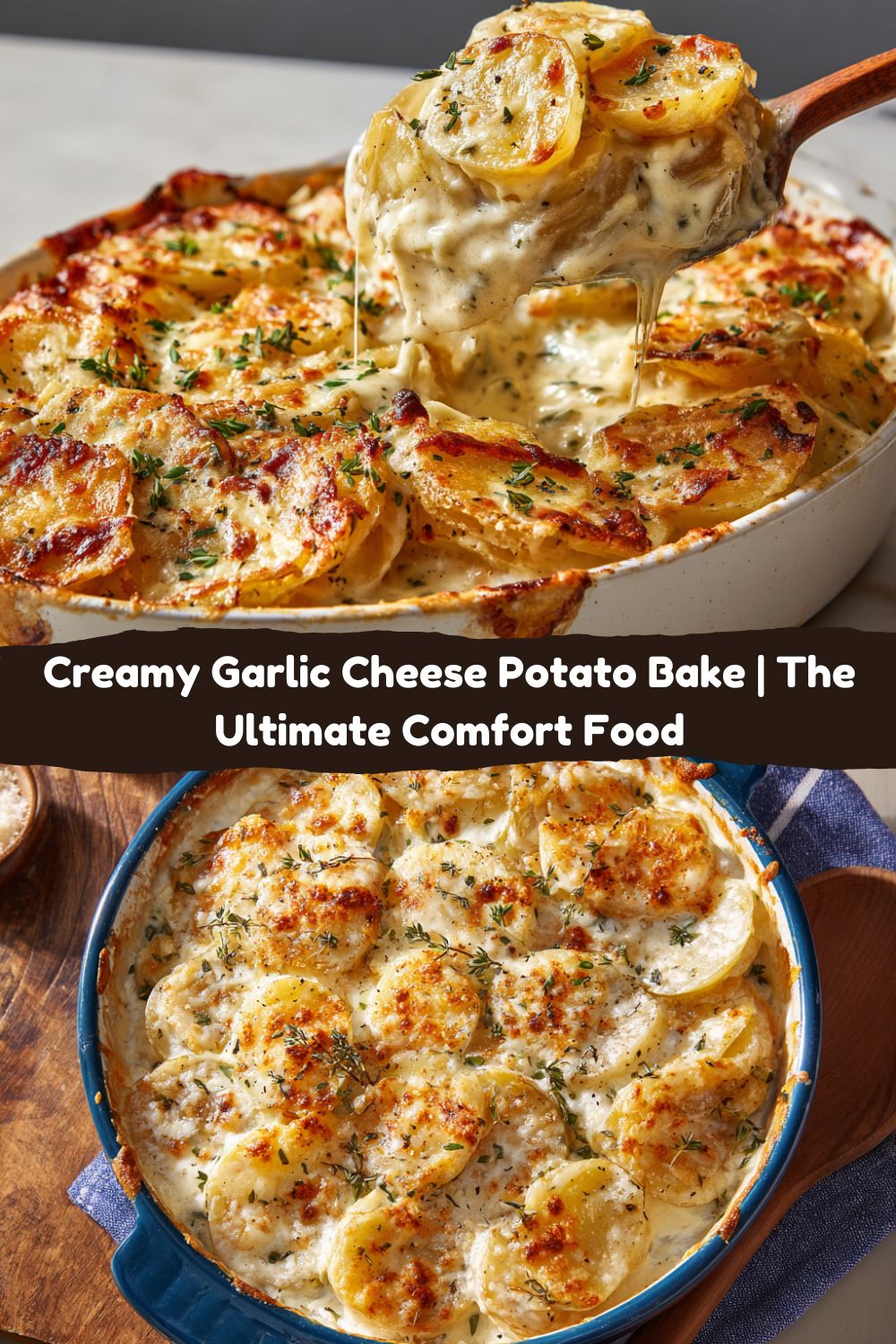 Creamy Garlic Cheese Potato Bake
