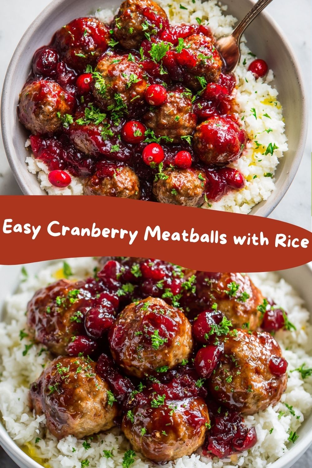 Cranberry Meatballs with Rice