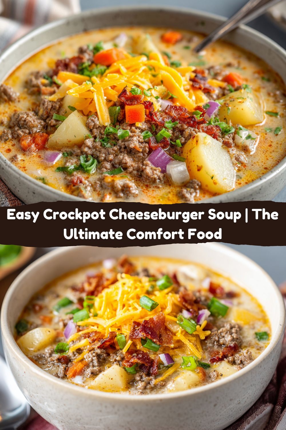 Easy Crockpot Cheeseburger Soup