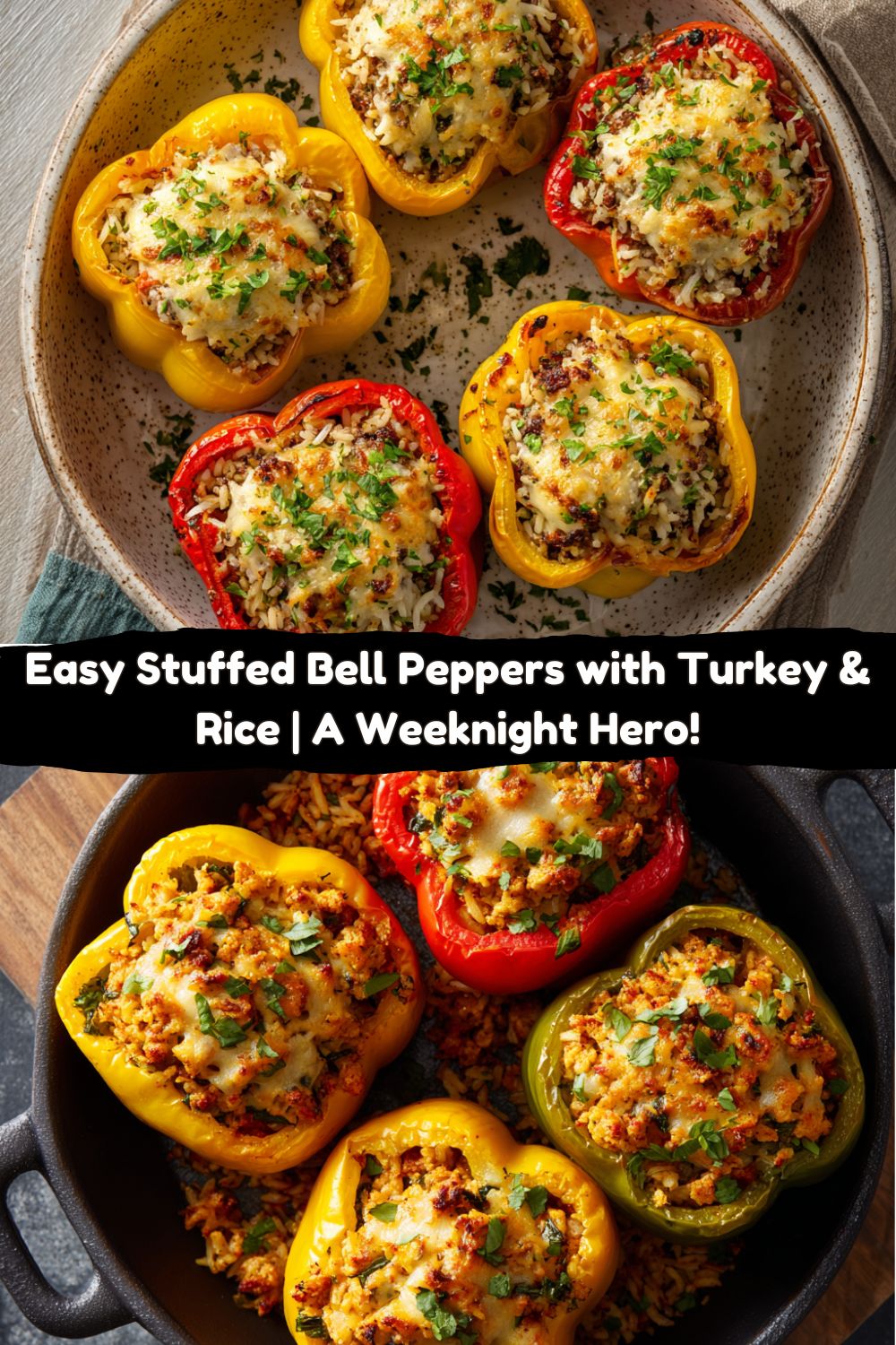 Stuffed Bell Peppers with Turkey & Rice