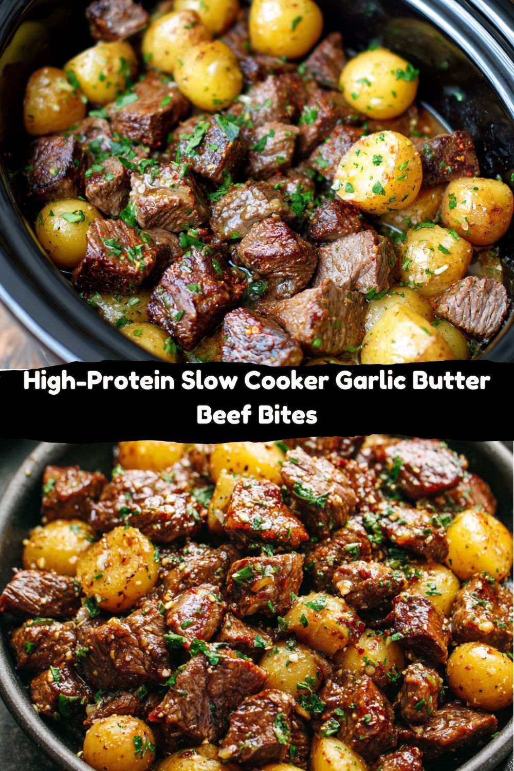 High-Protein Slow Cooker Garlic Butter Beef Bites
