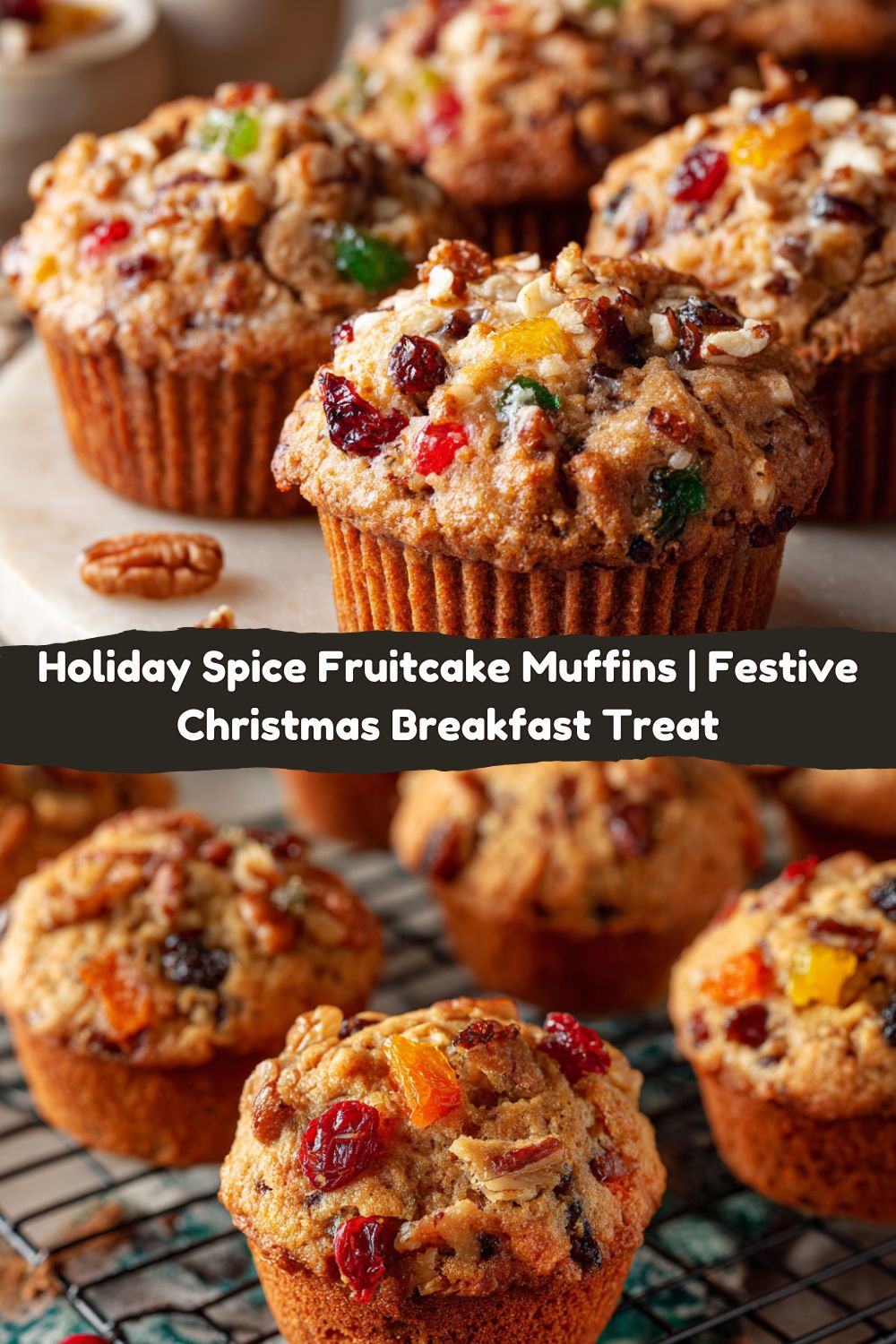 Holiday Spice Fruitcake Muffins