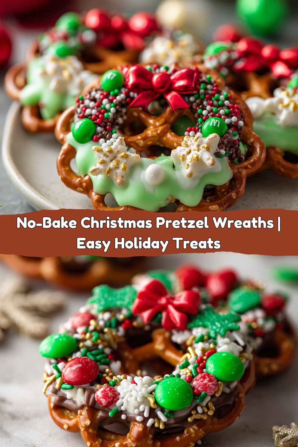 Christmas Pretzel Wreaths