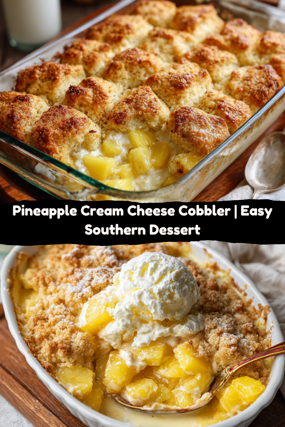 Pineapple Cream Cheese Cobbler