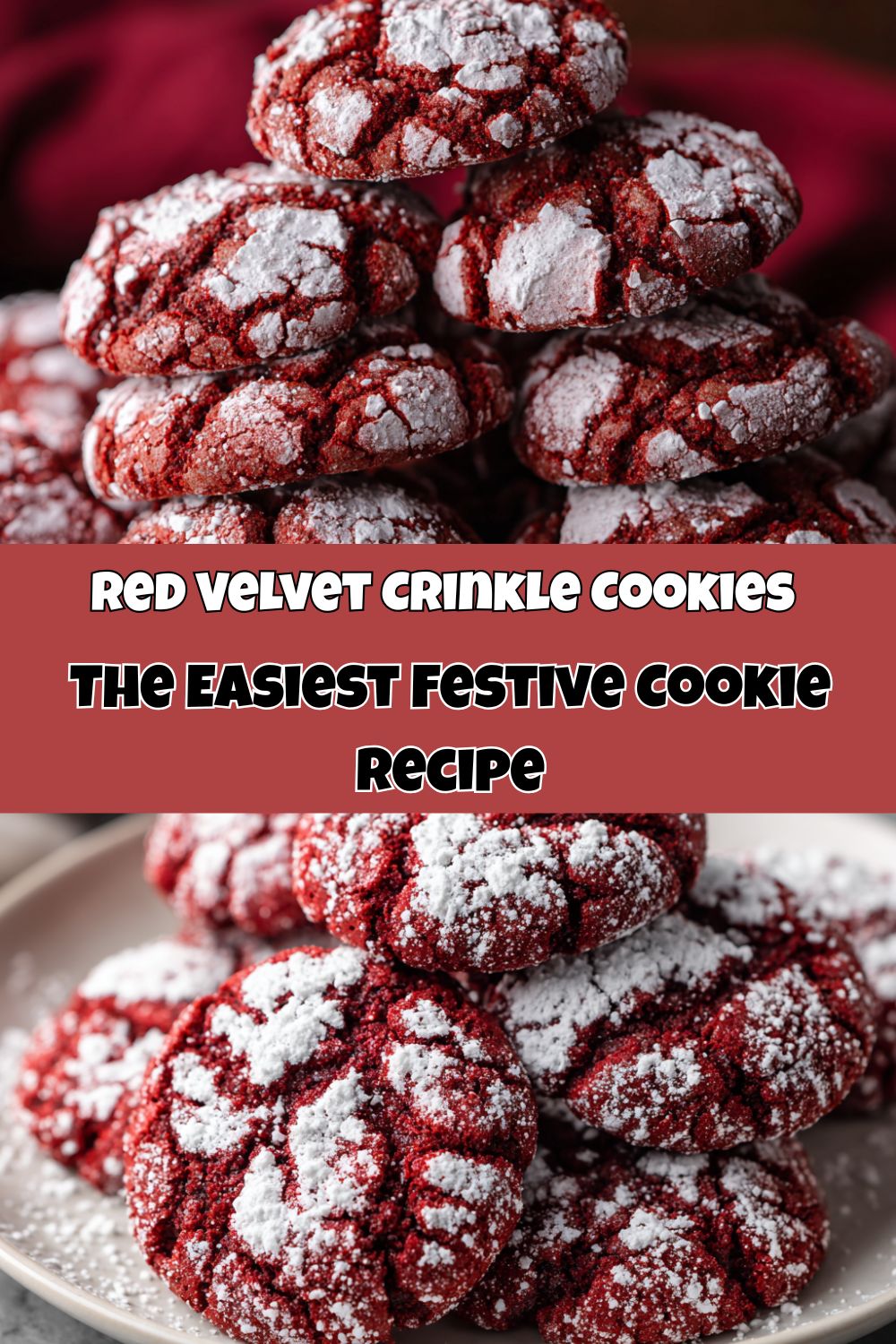 RED VELVET CRINKLE COOKIES