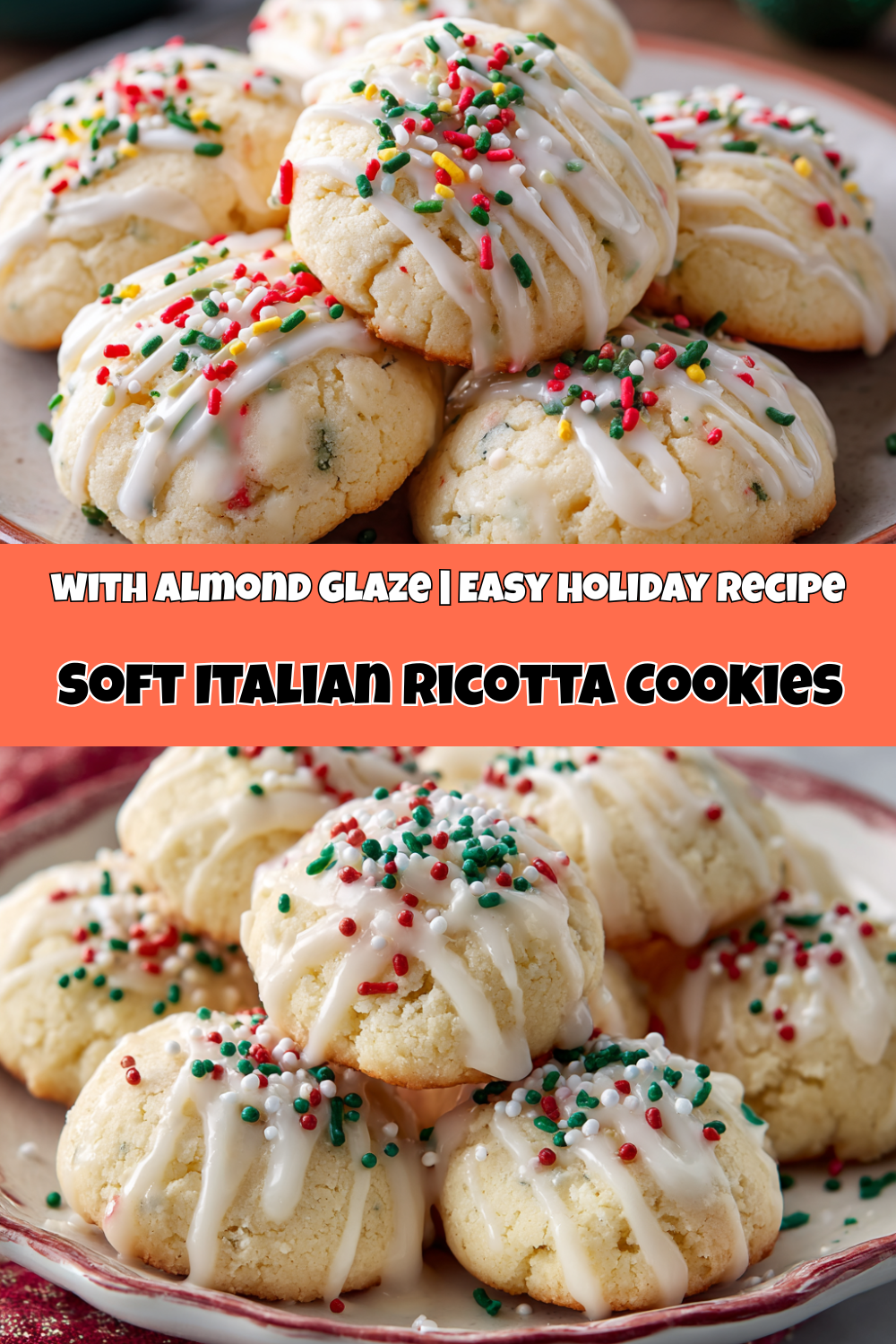 Italian Ricotta Cookies with Almond Glaze