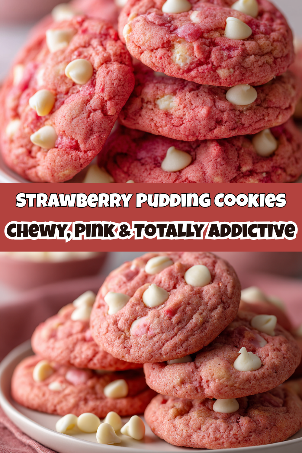 Strawberry Pudding Cookies