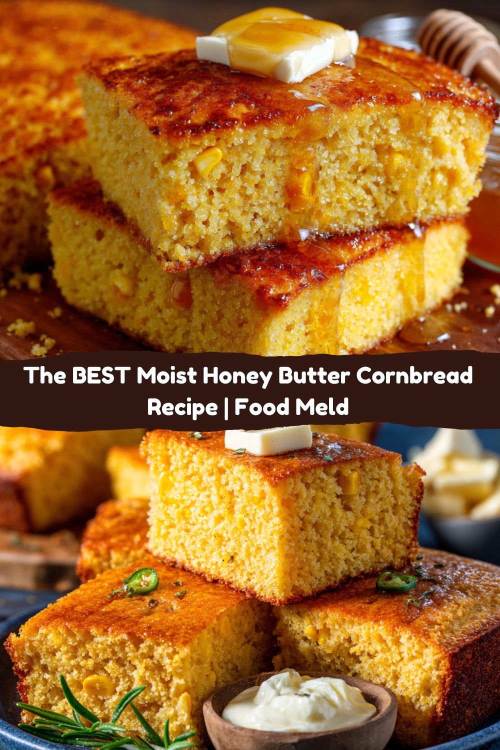 The BEST Moist Honey Butter Cornbread Recipe