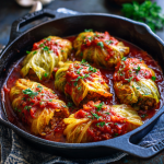 Stuffed Cabbage Rolls with Tomato Sauce