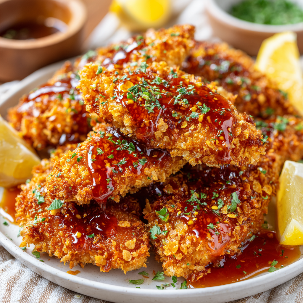 Baked Crunchy Hot Honey Chicken