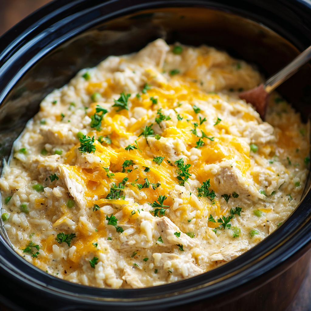 Crockpot Cheesy Chicken and Rice