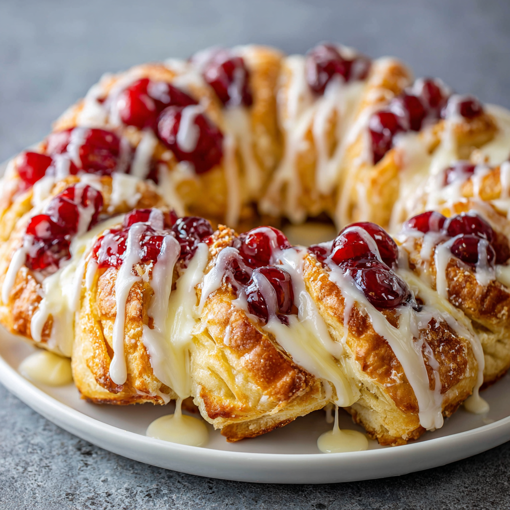 Cherry Cheese Coffee Cake Ring