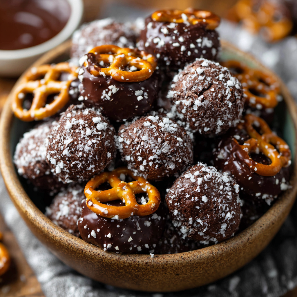 Chocolate Brownie Pretzel Bites