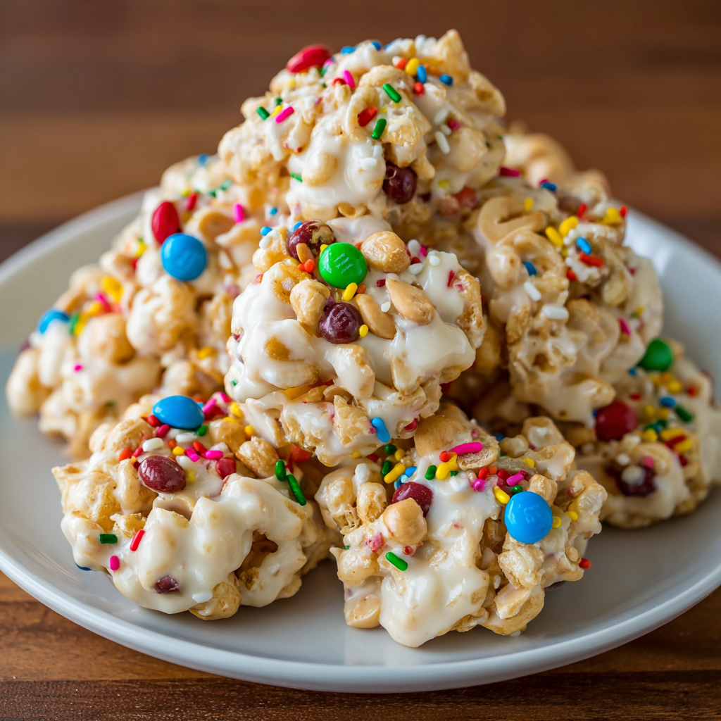 No-Bake White Chocolate Peanut Clusters