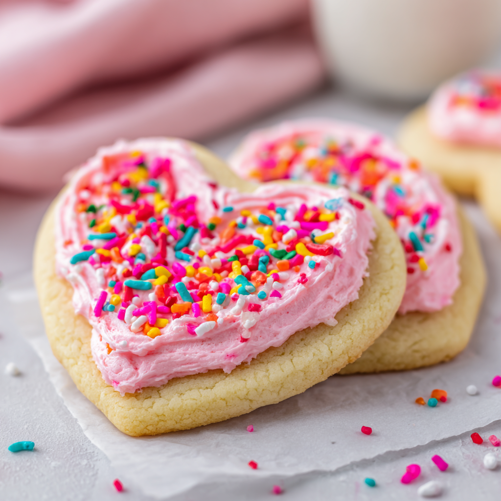 Valentine’s Day Heart Sugar Cookies