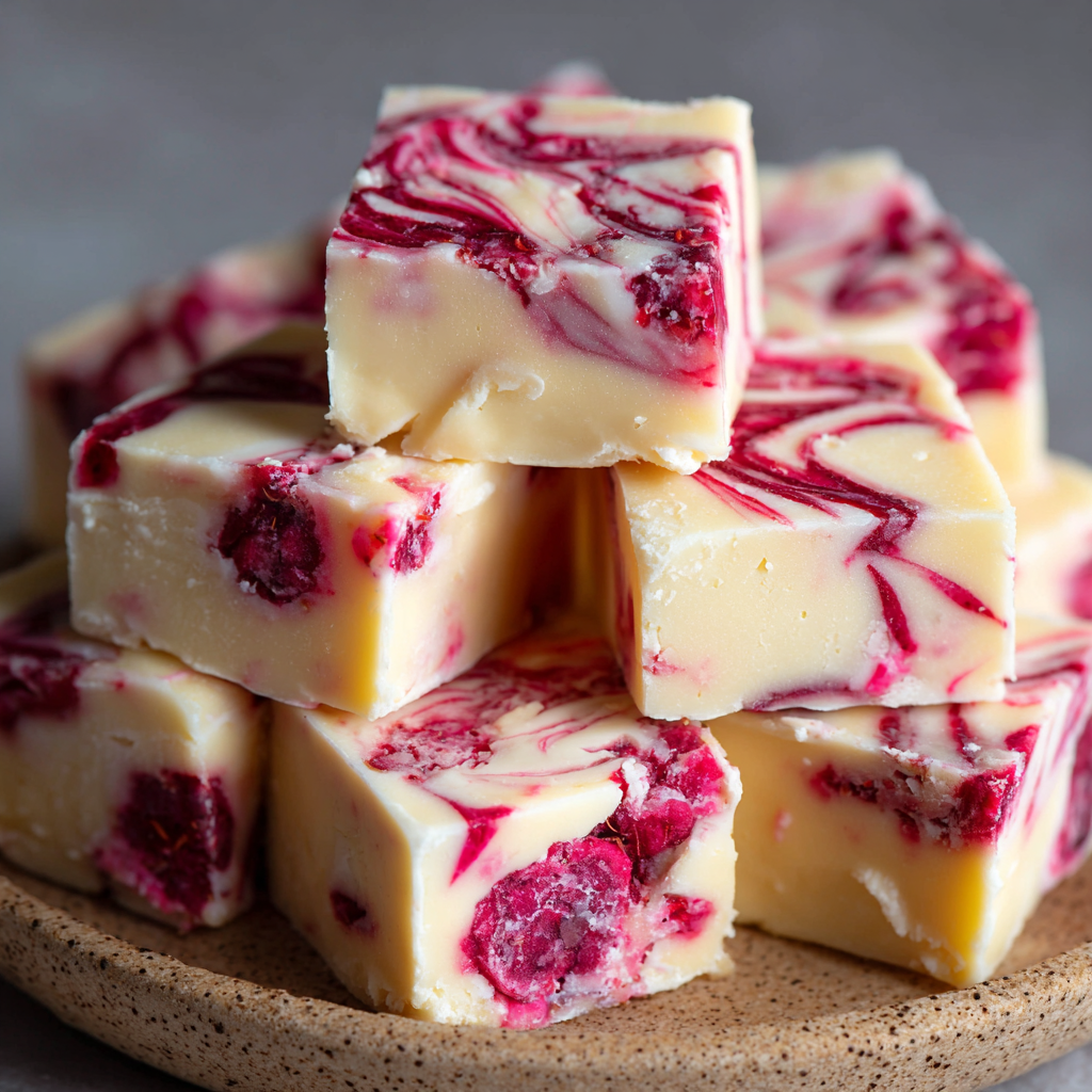White Chocolate Raspberry Fudge