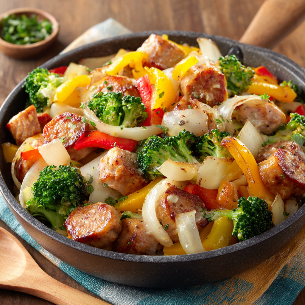 No-Carb, No-Fat Chicken Sausage Veggie Bowl
