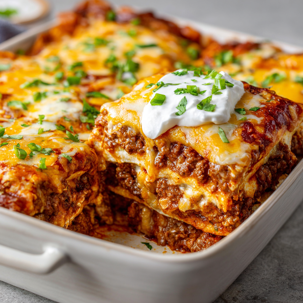 Easy Beef Enchilada Casserole