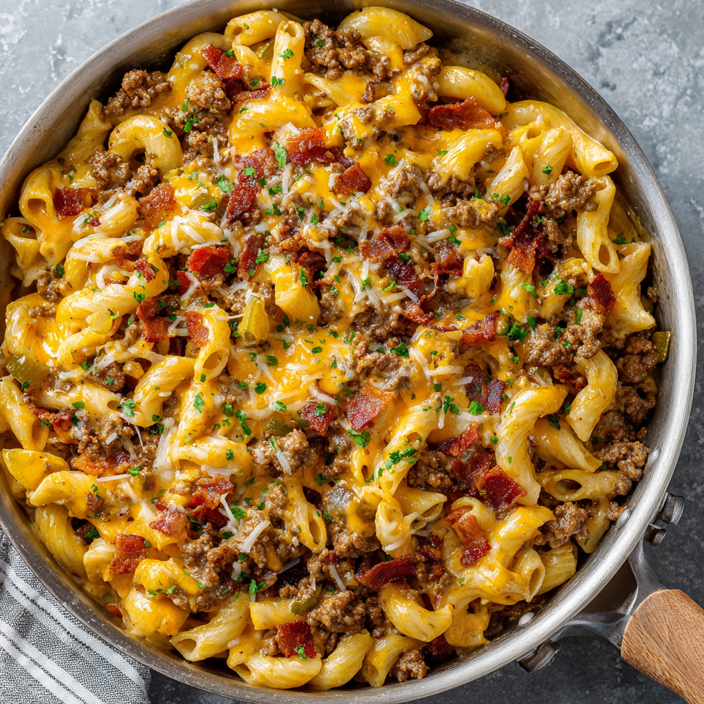 Loaded Bacon Cheeseburger Pasta