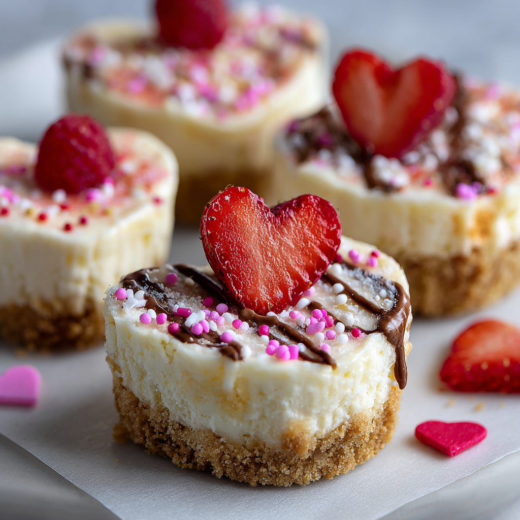 Mini Heart-Shaped Cheesecakes