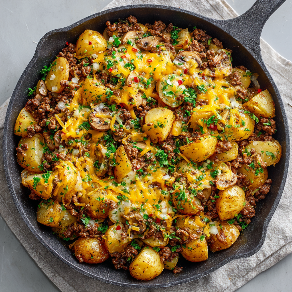 Cheesy Ground Beef and Potatoes