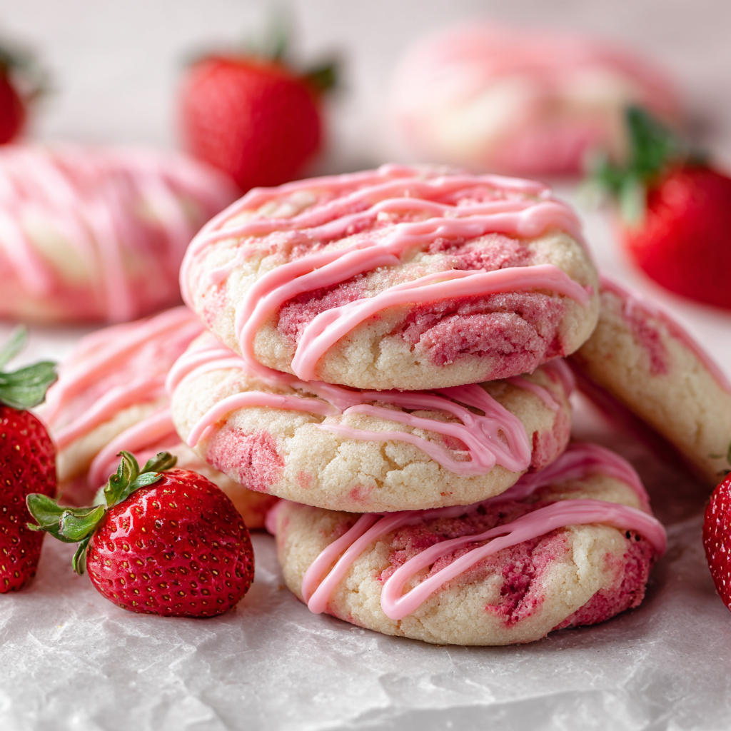 Double Strawberry Sugar Cookies