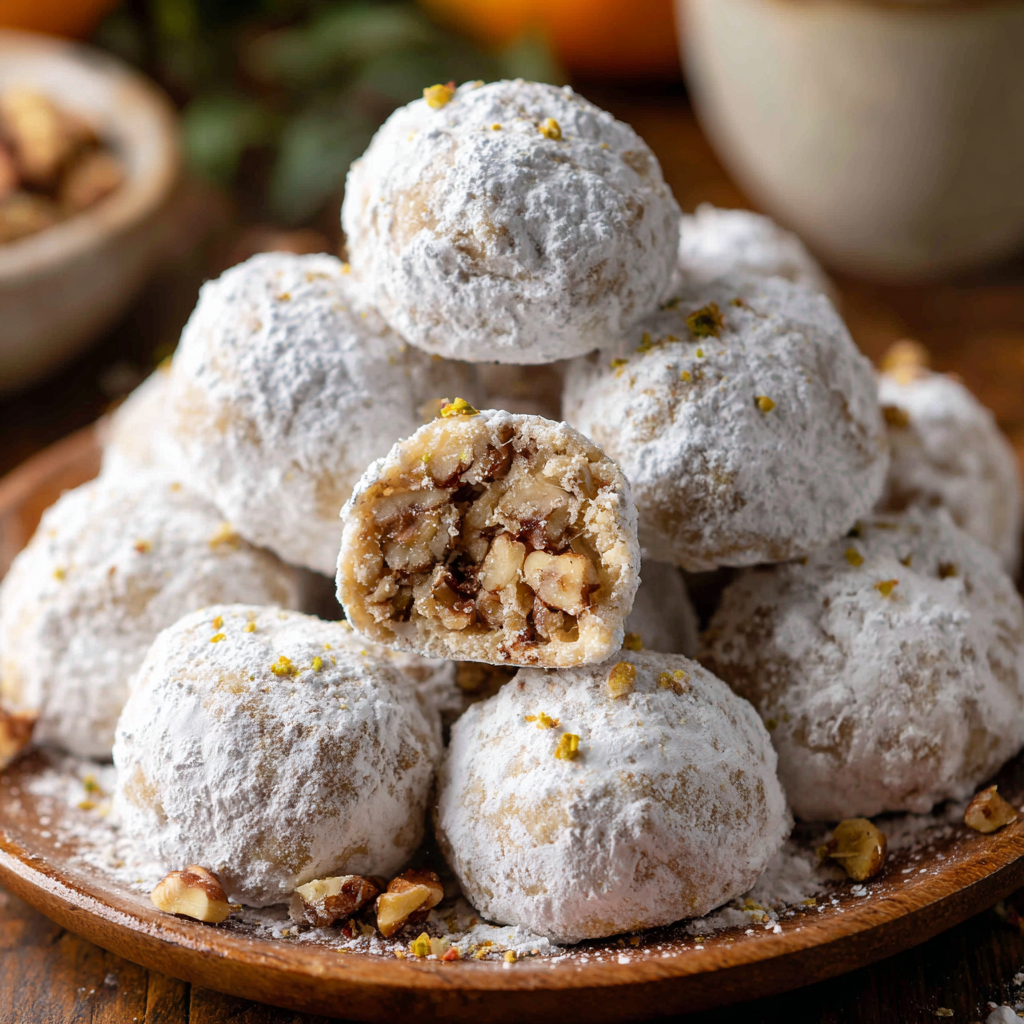 Cardamom Walnut Snowball Cookies