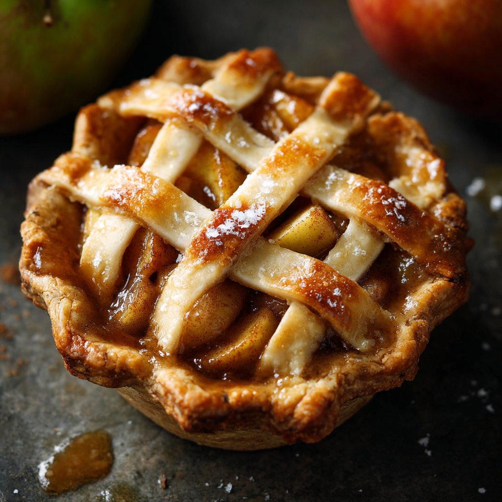 Mini Apple Cinnamon Pie with Buttery Lattice Crust