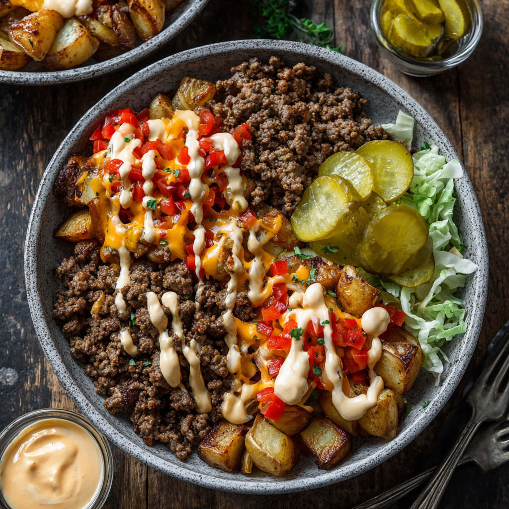 Loaded Cheeseburger Bowls
