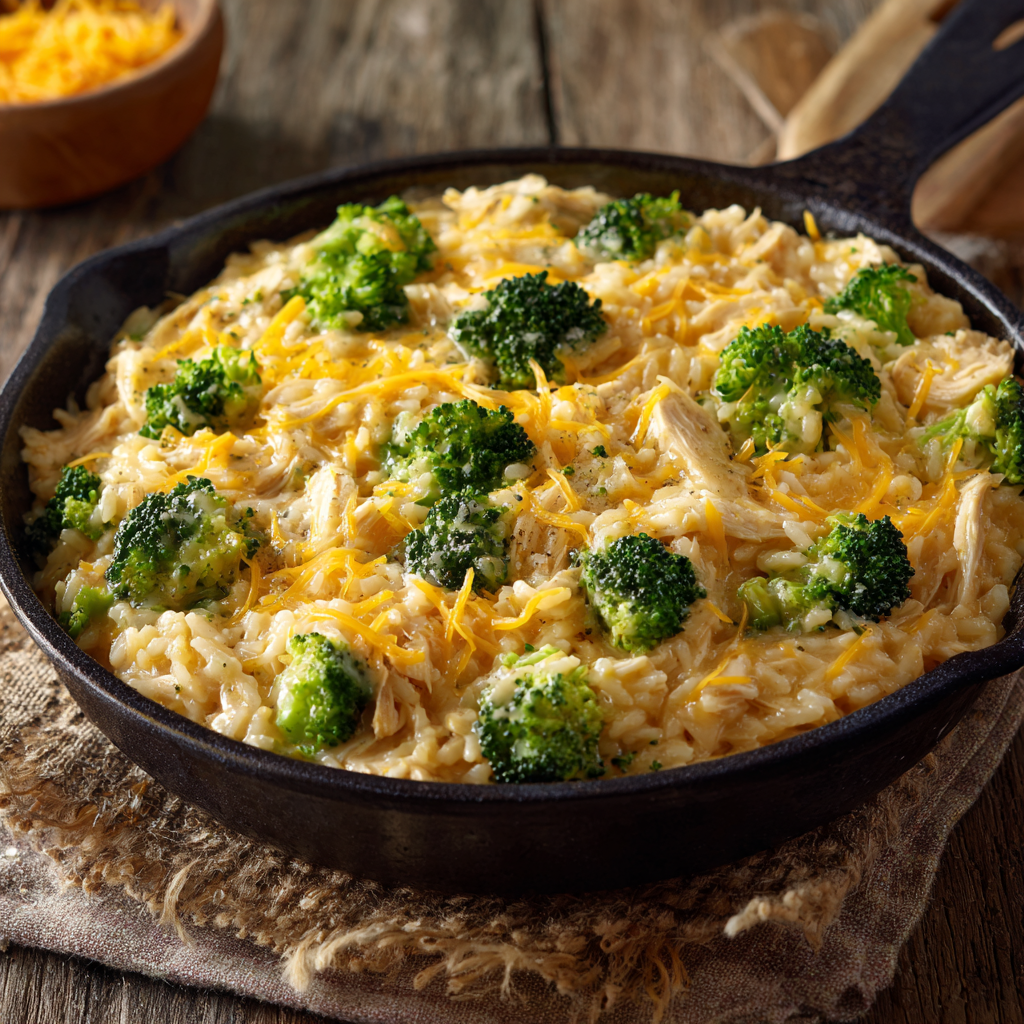 Cheesy Chicken & Broccoli Rice Bake
