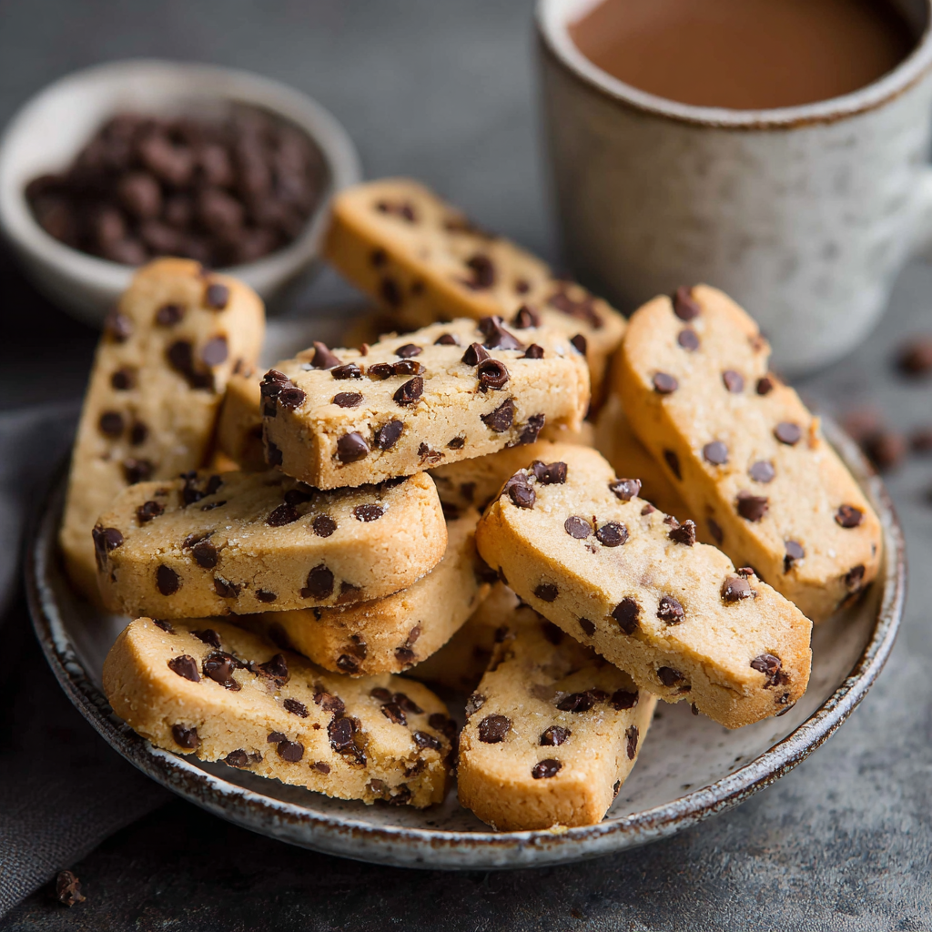 Chocolate Chip Shortbread Cookie Dippers