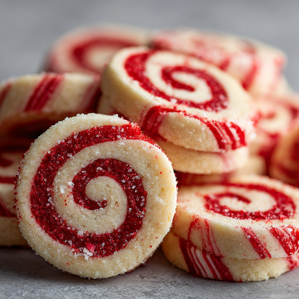 Candy Cane Swirl Pinwheel Cookies