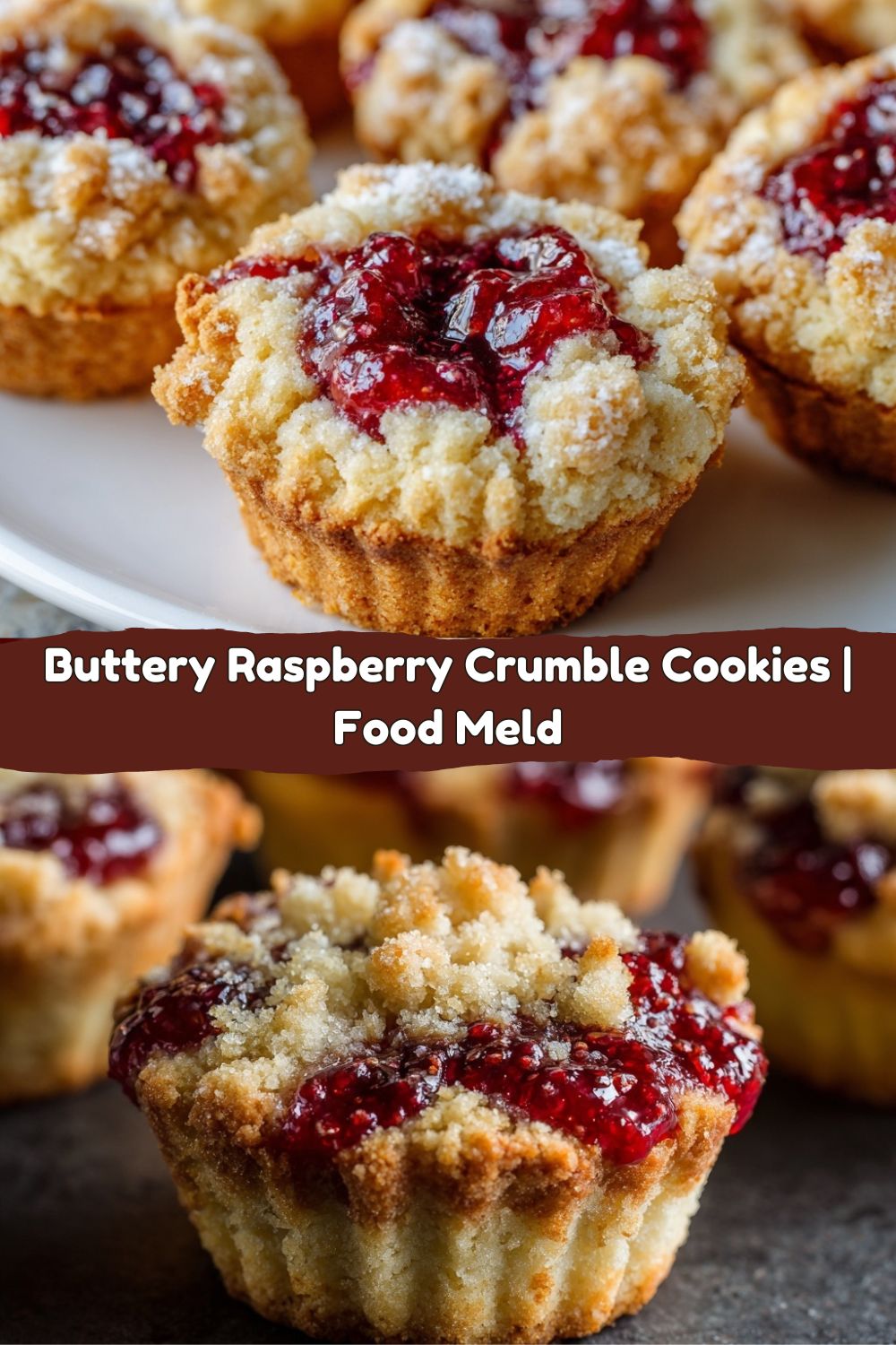 Buttery Raspberry Crumble Cookies