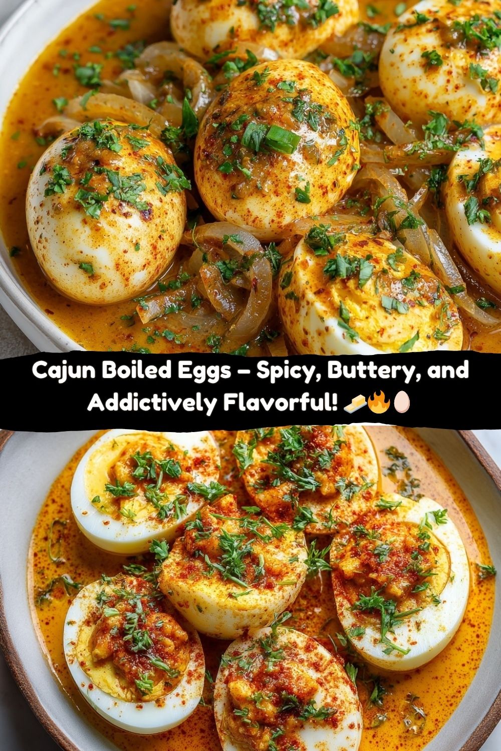 Cajun Boiled Eggs with Spicy Butter Sauce
